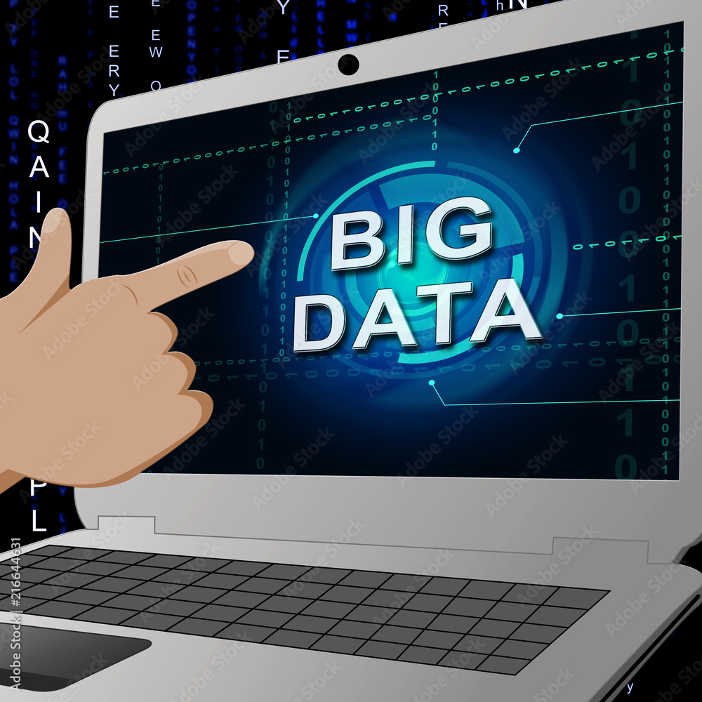 Poster bigdata flow stream of big data 3d illustration
