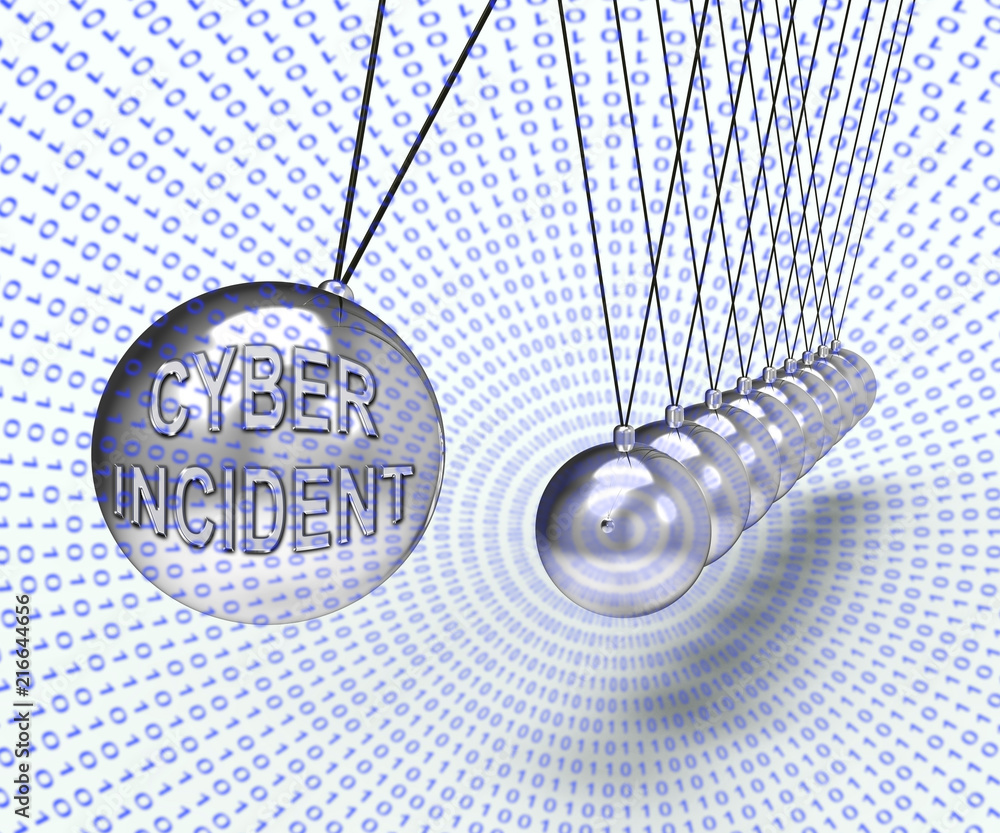 Poster cyber incident data attack alert 3d rendering