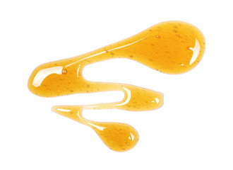Honey isolated on white background, top view