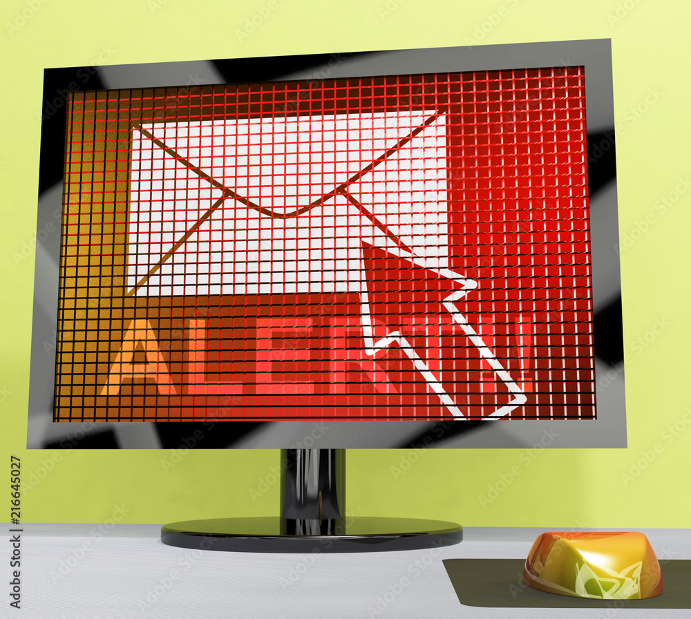 Poster malicious emails spam malware alert 3d rendering
