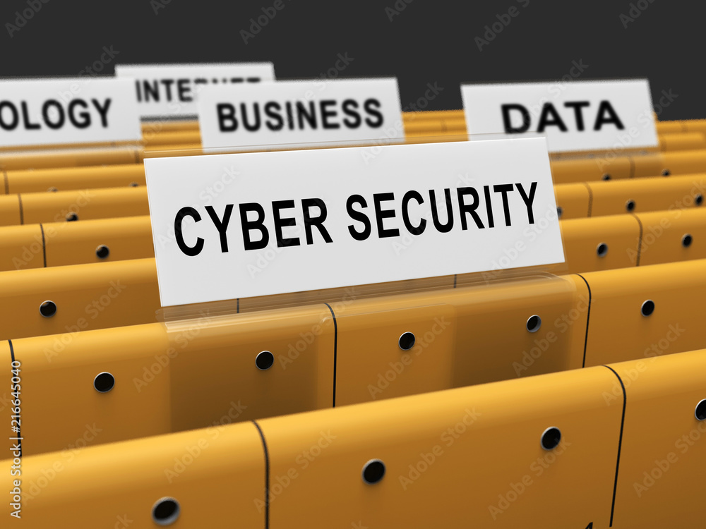 Aufkleber cybersecurity business cyber security manager 3d rendering