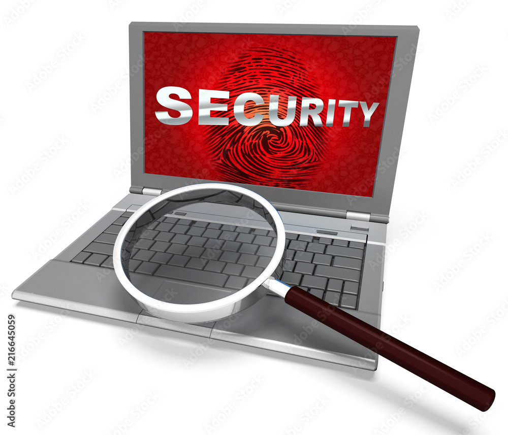 Poster fingerprint login smart biometric security 3d rendering