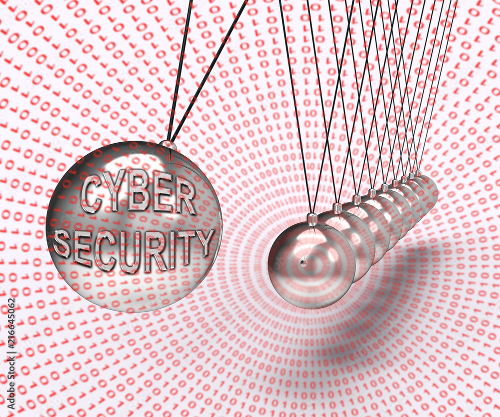 Poster cybersecurity lock digital threat security 3d rendering