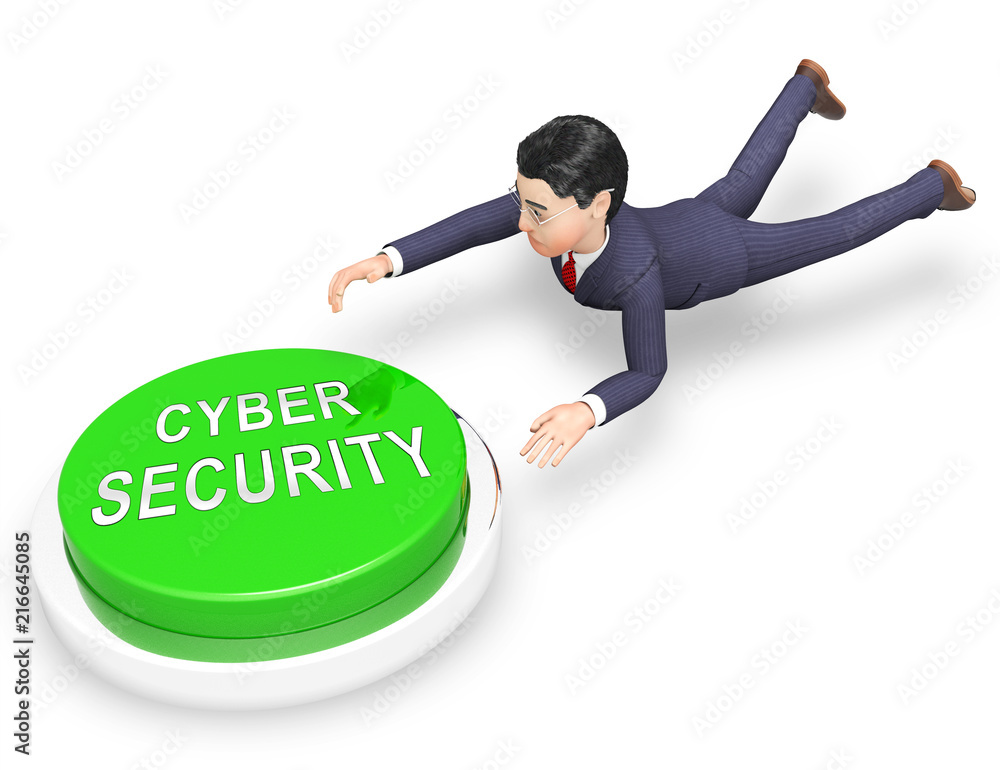 Aufkleber cyber security professional smart shield 3d rendering
