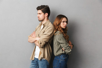 Portrait of a disappointed young couple