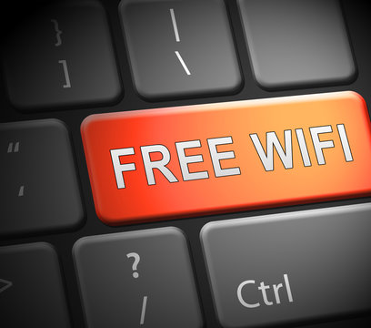 Free Wifi Logo Surfing Hotspot 3d Rendering