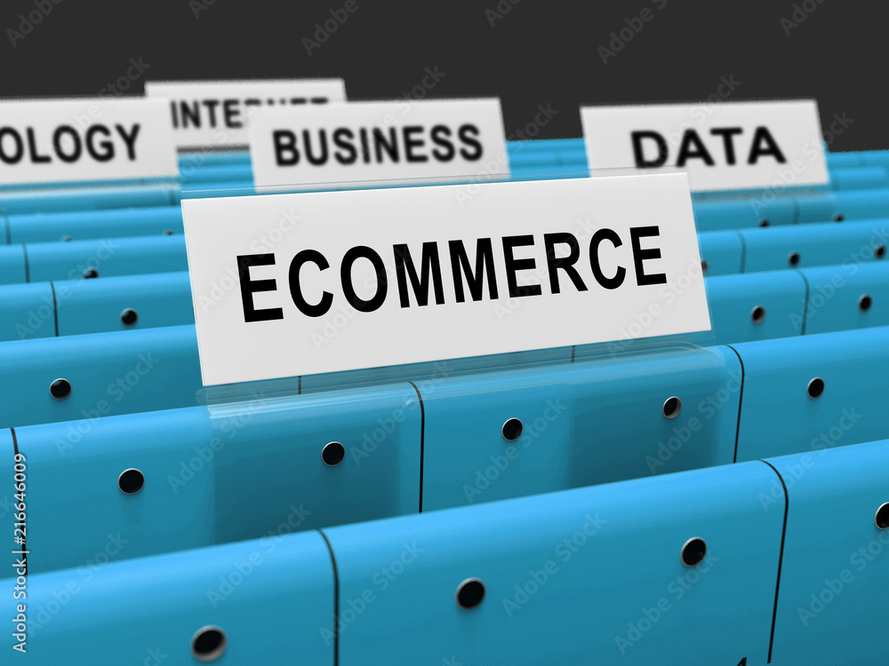 Poster ecommerce platform virtual marketplace portal 3d rendering