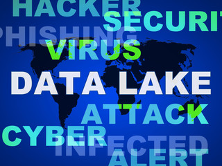 Data Lake Digital Datacenter Cloud 2d Illustration