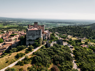 Obraz premium aerial view to Le Barroux, France (Provence)