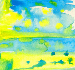 Handmade colorful watercolor for background. Closeup view of texture for design, web, print, and...