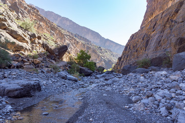 Nakhr Wadi in Jebel Shams gorge - Sultanate of Oman