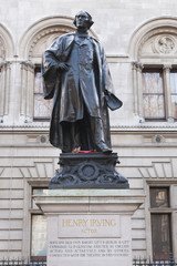 Statue of the actor Henry Irving in London, next to the National Portrait Gallery