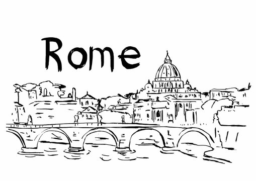 Rome capital city illustration
