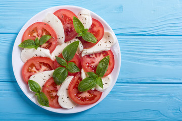 Caprese salad with mozzarella