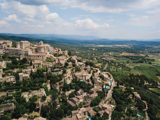 Aerial view to Ancient village of Gordes in Provence, France