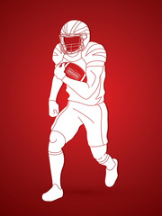 American Football player action, sportsman player, sport concept graphic vector.