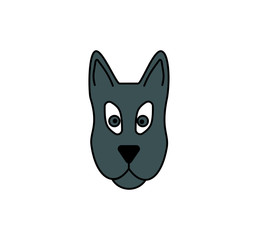 Fototapeta na wymiar dog head icon. Pet symbol. puppy face isolated