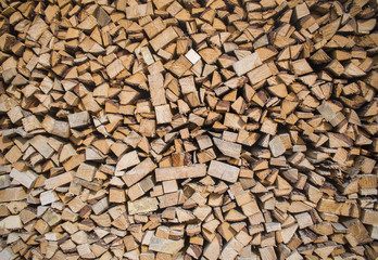 Stack of firewood texture background