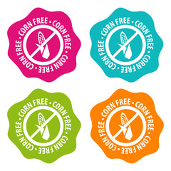 Corn free Badges. Eps10 Vector.