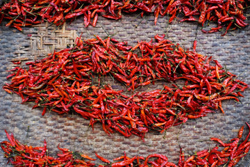 dried chilli set as man mouth