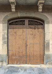 The old wooden door in Spain