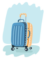Color plastic travel bag vector illustration. 