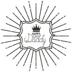 fathers day frame sunburts with king crown vector illustration design
