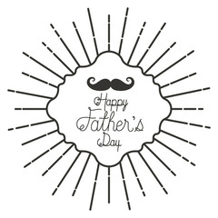 fathers day frame sunburts with mustache vector illustration design