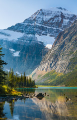 Mount Edith Cavell from Lakeside, Rocky Mountains Canada