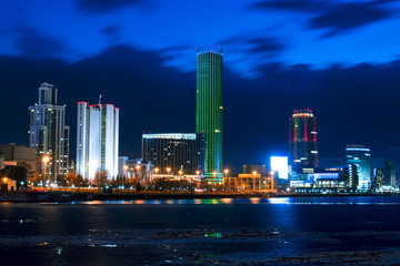 Obraz na płótnie Canvas Yekaterinburg cityscape at night