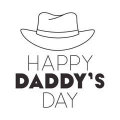 fathers day handmade font with elegant hat vector illustration design