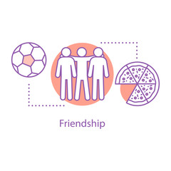 Male friendship concept icon