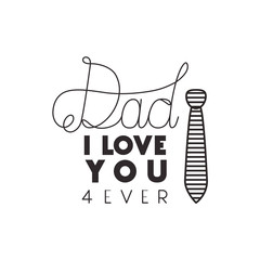 fathers day handmade font with necktie vector illustration design