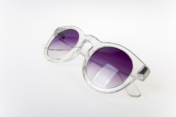 Close-up view on eyeglasses on white background