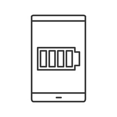 Smartphone high battery linear icon