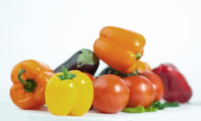 closeup of fresh vegetables.isolated on a white background