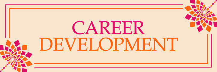 Career Development Pink Orange Floral Horizontal 