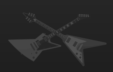 Crossed Electric Guitars Dark Background