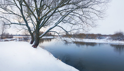 winter river landscape