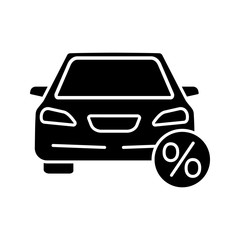 Auto loan glyph icon
