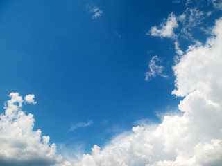 white clouds on blue sky