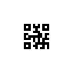 QR Code. Flat Vector Icon illustration. Simple black symbol on white background. QR Code sign design template for web and mobile UI element
