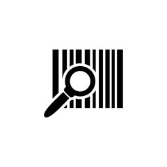 Barcode Search, Find Bar Code. Flat Vector Icon illustration. Simple black symbol on white background. Barcode Search, Find Bar Code sign design template for web and mobile UI element