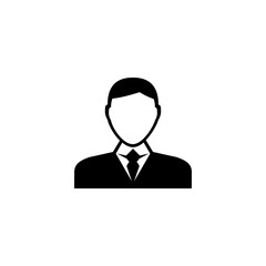 Businessman Character Avatar. Flat Vector Icon illustration. Simple black symbol on white background. Businessman Character Avatar sign design template for web and mobile UI element