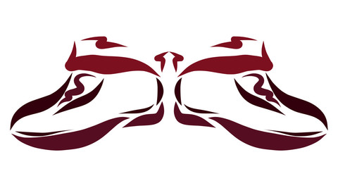 men's legs in brown classic shoes, sketch