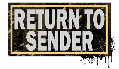 Return to sender in black frame