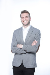 portrait of a successful young businessman.isolated on white