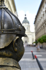 The fat policeman statue (Budapest)
