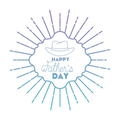 fathers day frame sunburts with elegant hat vector illustration design