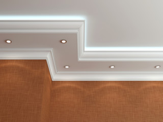 The ceiling in a classic style. 3d rendering © psycoma